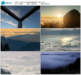 城市日出云海风景 延时摄影视频