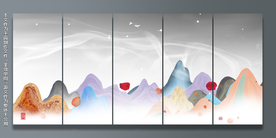 现代组合无框画