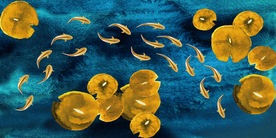 现代简约抽象金鱼背景装饰画