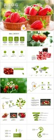 采摘草莓园新鲜草莓农产品PPT