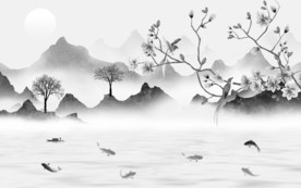 新款简约唯美山水 TIF分层