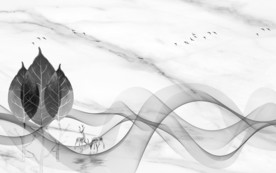 线条 意境唯美山水 TIF分层