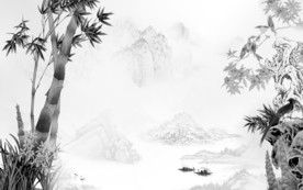 新中式意境唯美山水 TIF分层