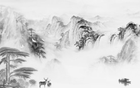 背景墙意境高端山水 TIF分层