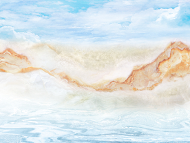 蓝色山水大理石纹背景装饰画