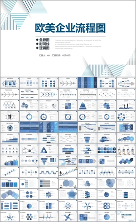 流程图鱼骨图逻辑图表PPT模板