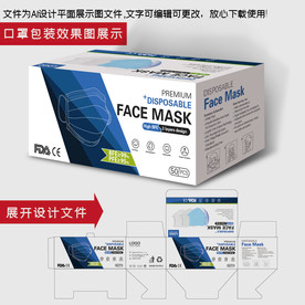 口罩包装 英文一次性口罩包装