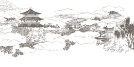 素描楼阁阁楼画