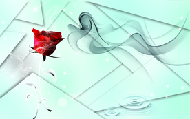 烟雾玫瑰立体3d背景墙壁画