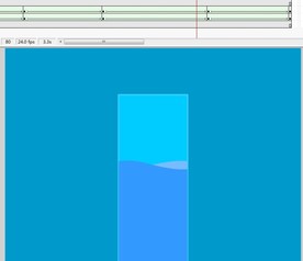 瓶子内液体上涨流动着4秒