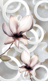 透明花立体简约玄关画