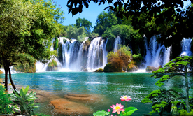 瀑布山水画 风景画图片