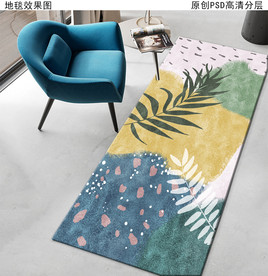 北欧风抽象床边地毯