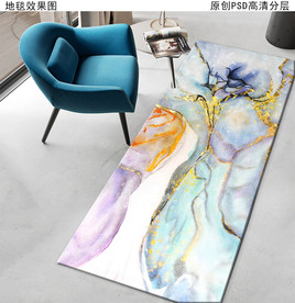 北欧风抽象床边地毯