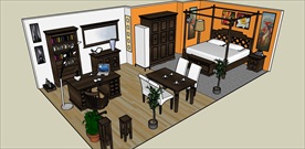 草图大师模型家装模型1居室