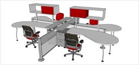 草图大师模型办公桌