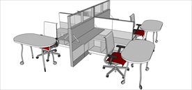 草图大师模型办公桌