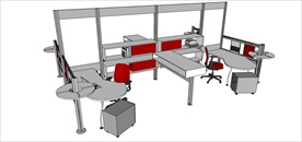 草图大师模型办公桌