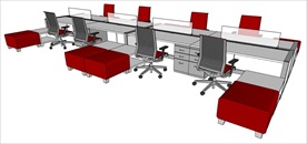 草图大师模型办公桌