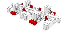 草图大师模型办公桌
