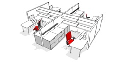草图大师模型办公桌