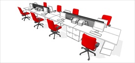 草图大师模型办公桌