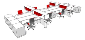 草图大师模型办公桌