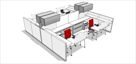草图大师模型办公桌