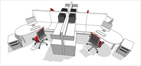 草图大师模型办公桌