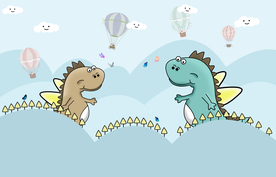 儿童房恐龙背景墙