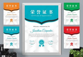 荣誉证书时尚竖版证书