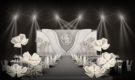 灰色系婚礼仪式区