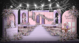 粉紫色婚礼仪式区