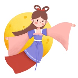 手绘可爱风格中秋嫦娥