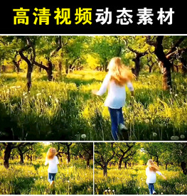 奔跑的女孩MP4视频素材