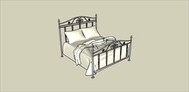 草图大师模型铁艺双人床