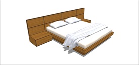 草图大师模型原木床