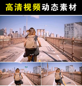 骑车美女mp4短视频素材