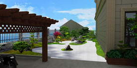 枯林山水景观效果图