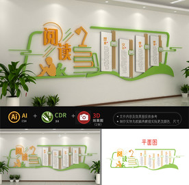 图书馆校园文化墙