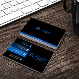 黑色蓝色商务名片正反面效果图