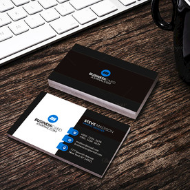 黑篮白通用名片正反双面PSD模