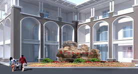 小区局部景观绿化设计案例效果图