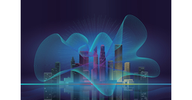 智慧城市未来元素圆点射线科技通