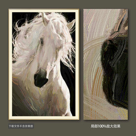 高清装饰画油画马头