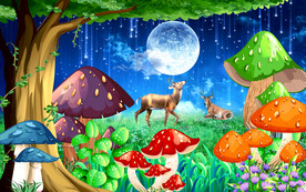 卡通儿童房背景墙