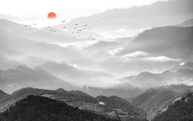 水墨山水背景墙