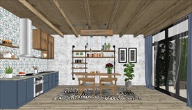 北欧厨房SU模型