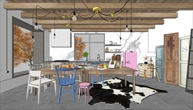 北欧厨房SU模型