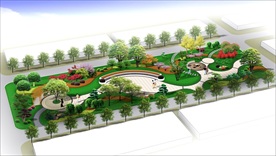 游园景观绿化效果图